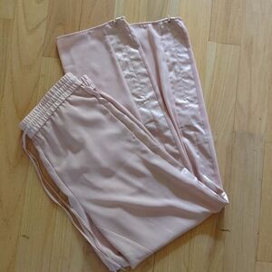HM Size 12 Pale Pink Pants w/Elastic Drawstring Waist Zippers Accents